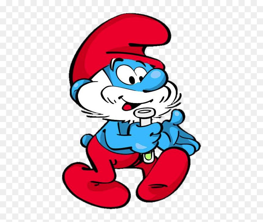 Papa Smurf In Village, HD Png Download - smurf png