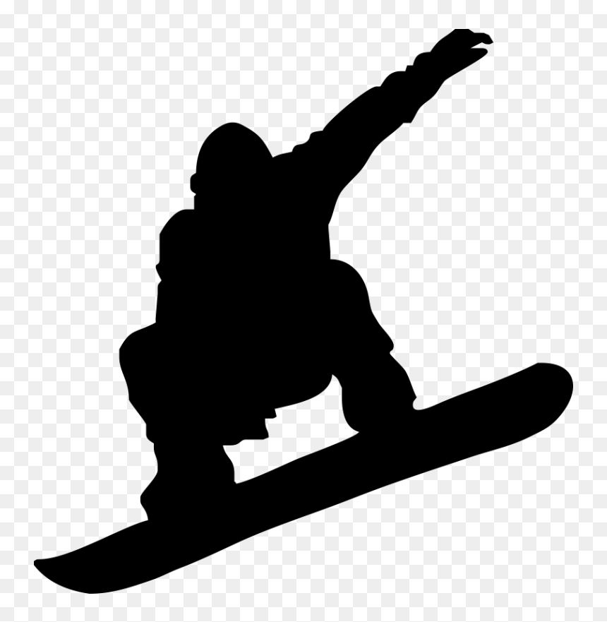 Snowboarding Skiing Silhouette Clip Art - Snowboard Silhouette Png, Transparent Png - snowboard png