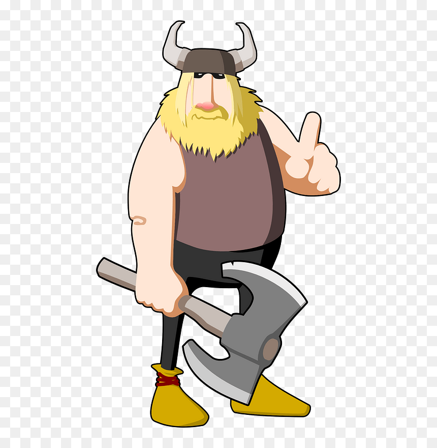 Viking With The Battle Axe Clipart - Viking Clipart No Background, HD Png Download - battle axe png