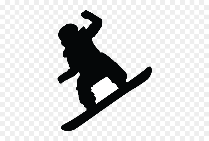 Snowboarding Silhouette Skiing Ski Bindings - Ski En Snowboard Silhouette, HD Png Download - snowboard png