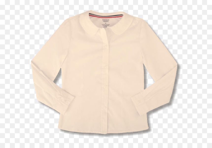 Long Sleeve Peter Pan With Logo - Sweater, HD Png Download - white button png