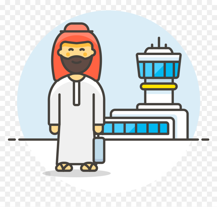 Arab Male Travel Icon - Cartoon, HD Png Download - travel icon png