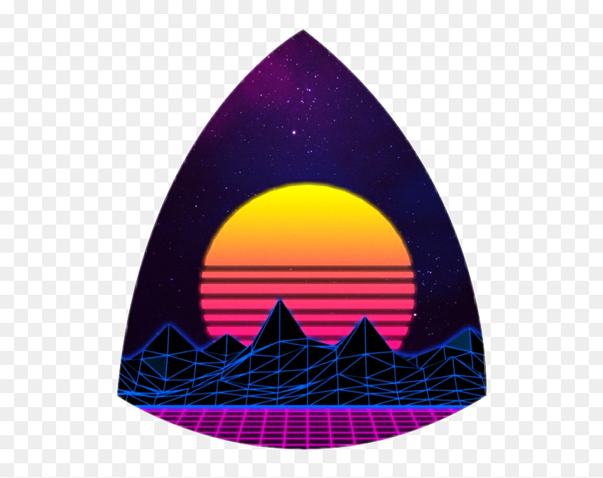 Moon Sun Sky Night Stars Planets Galaxy Space Art Digit - Retrowave, HD Png Download - space stars png transparent