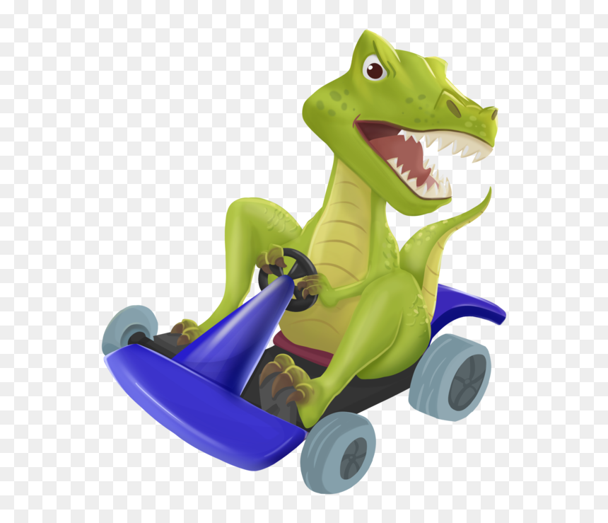 In The Book The Tyrannosaurs Rex Rides In A Race Car, - Nile Crocodile, HD Png Download - t-rex png