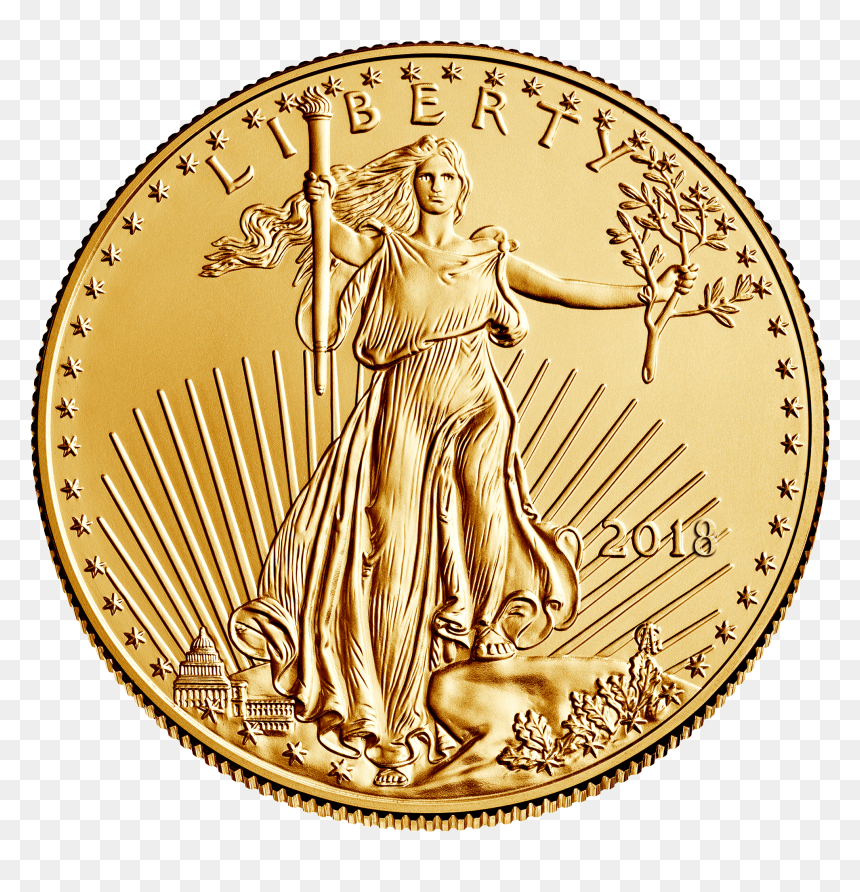 2018 Gold Eagle Obv - American Eagle Gold Coin 2019, HD Png Download - $5 png