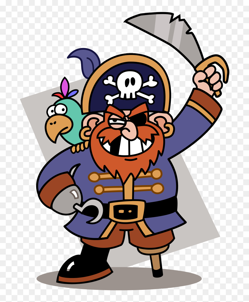 Piratey, Vector Version - Cartoon Pirate Transparent Background, HD Png Download - pirates png