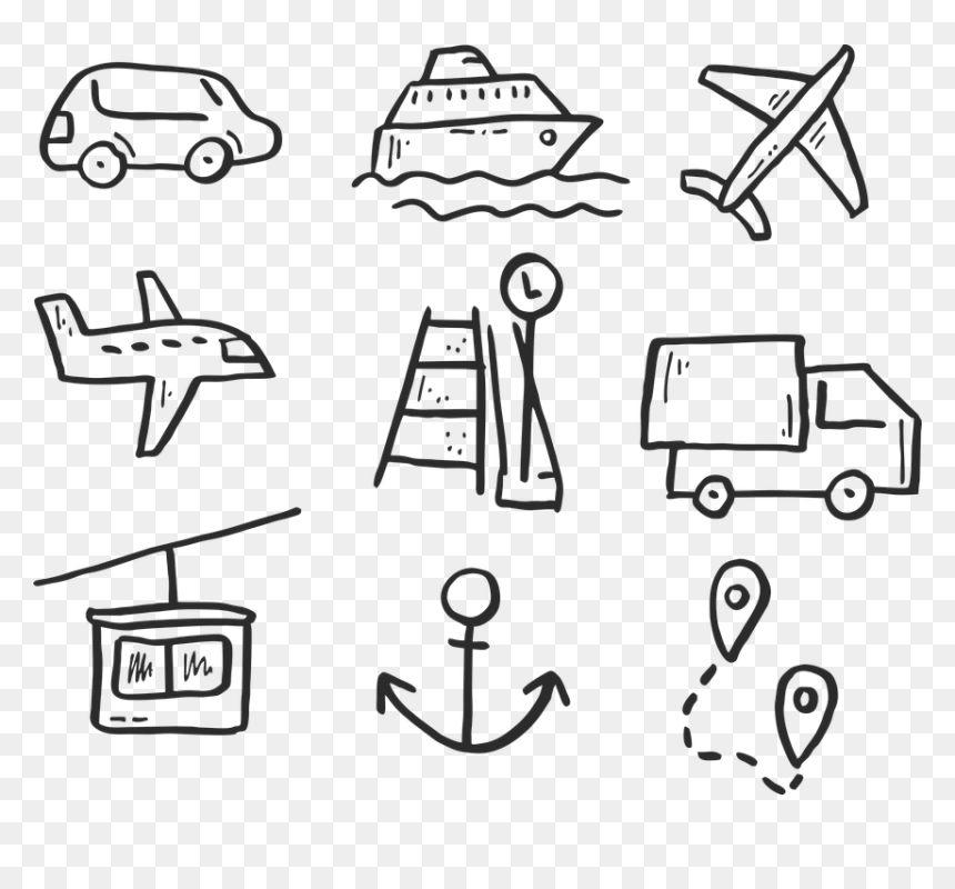Line Art, HD Png Download - travel icon png