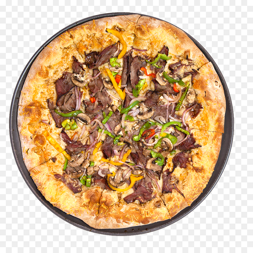 Philly Cheese Steak Pizza - Pizza Image Birds Eye View Png, Transparent Png - cheese pizza png
