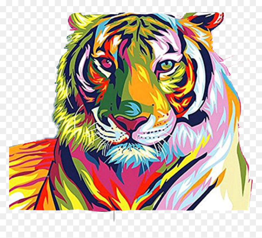 Transparent Wild Animals Png - Easy Tiger Painting, Png Download - tigger png