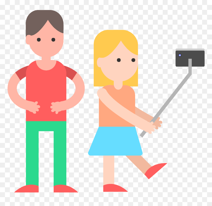 Hand Drawn Cartoon Selfie Elements - Transparent Selfie Clipart Png, Png Download - selfie png