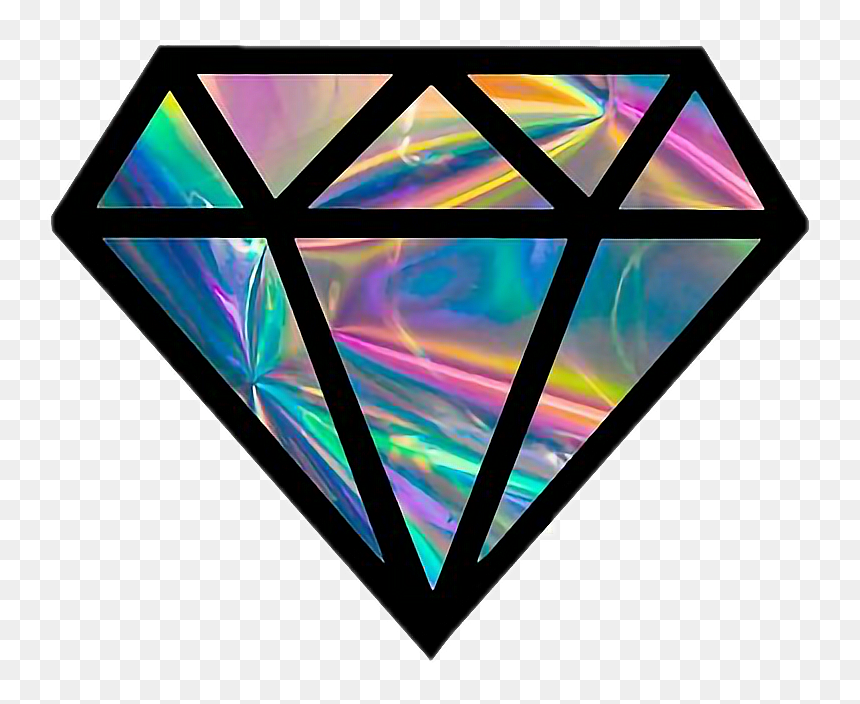 Diamond Holographic Bynisha Colorful Green Blue Purple - Diamond Clip Art Png, Transparent Png - holographic png
