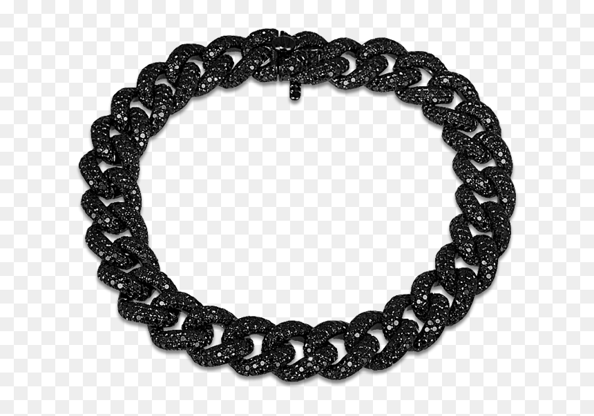 Black Diamond Cuban Link Bracelet, HD Png Download - black diamond png