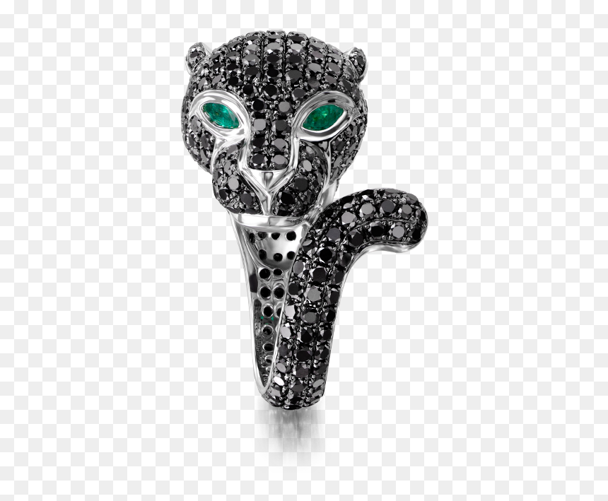 Shimansky Untamed Panther Rings - Black Diamond Panther Ring, HD Png Download - black diamond png