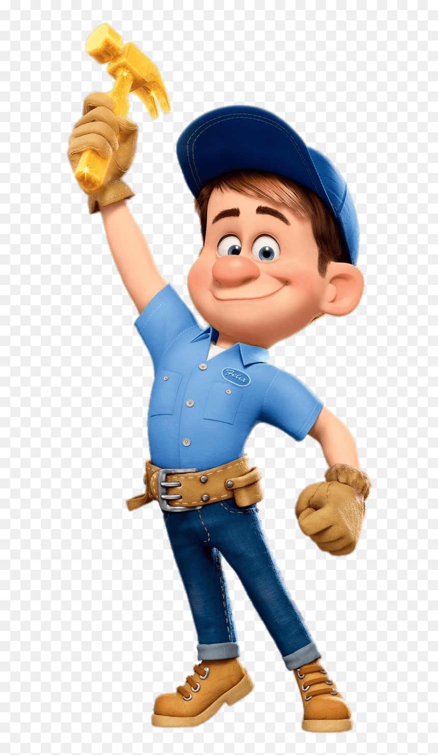 Fix It Felix Holding Hammer In The Air - Felix Ralph El Demoledor, HD Png Download - wreck it ralph png