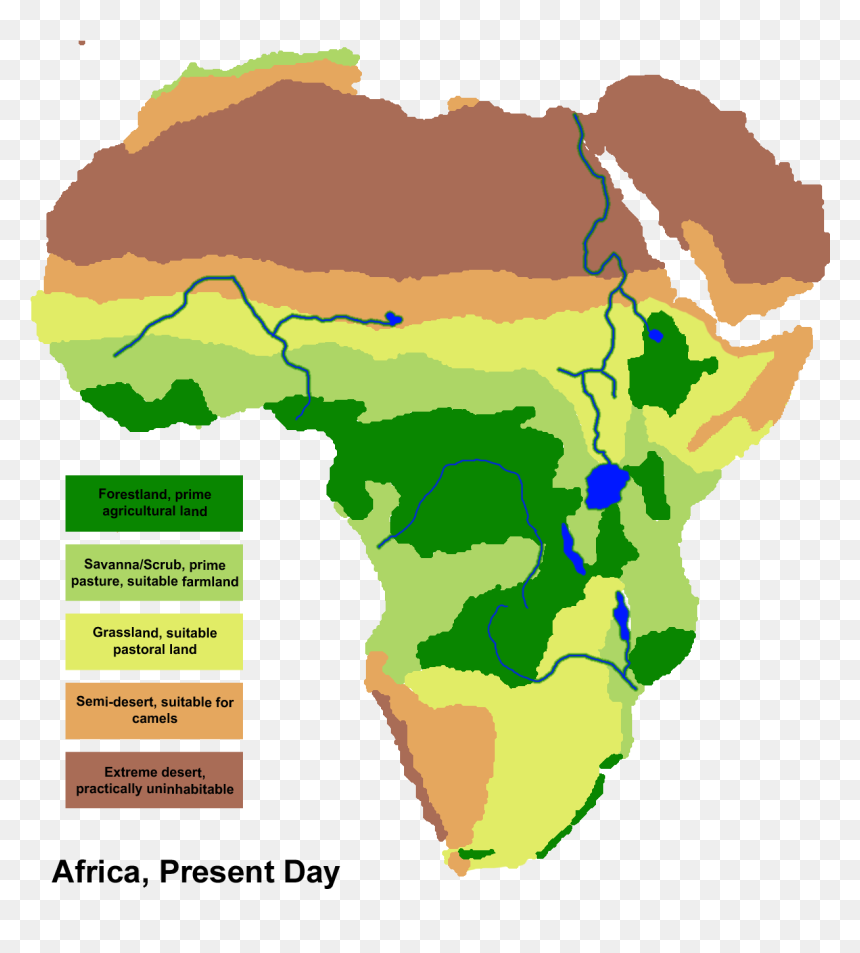 Africa Climate Zones, HD Png Download - africa outline png