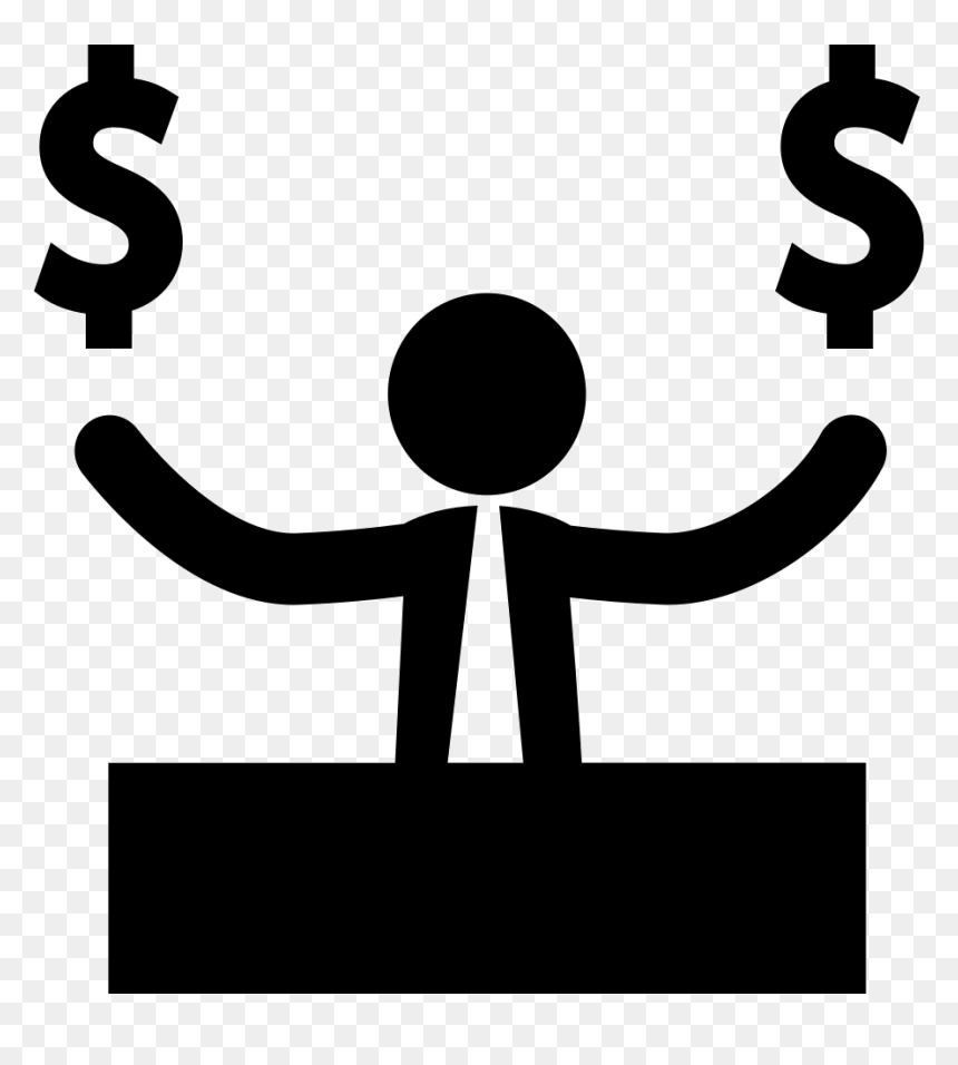 Clip Art Businessman With Dollar Svg - Money Signs, HD Png Download - money signs png