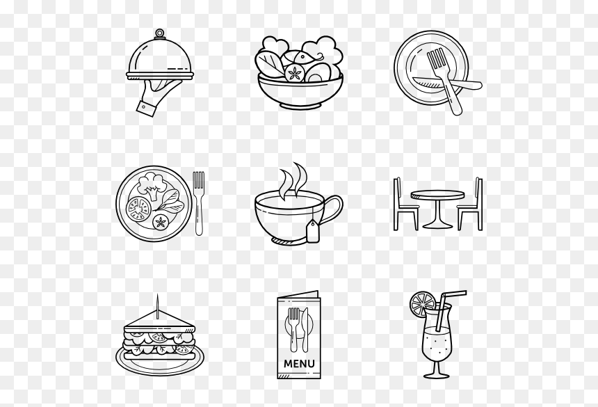 Food Icon Hand Drawn, HD Png Download - restaurant icon png