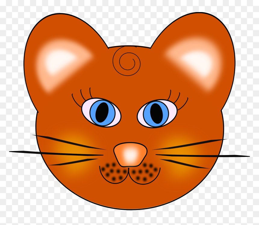 Cat Clip Arts - Blue Outline Cat Face, HD Png Download - cat icon png