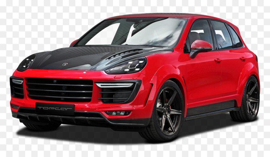 Red And Black Porsche Cayenne Car - Red And Black Car, HD Png Download - black car png
