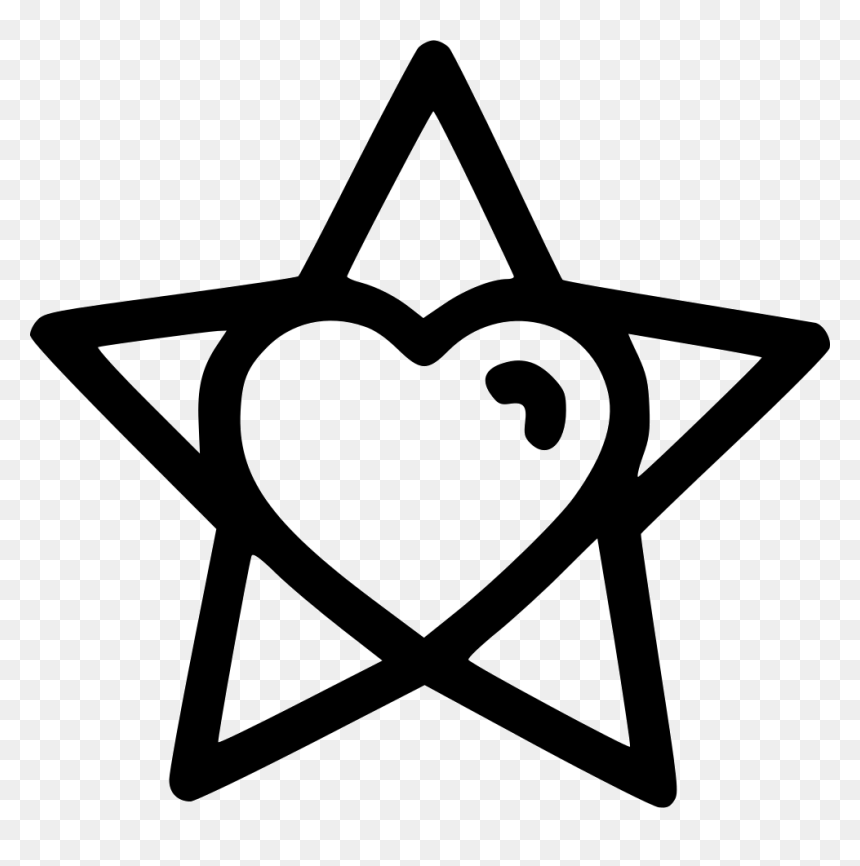 Christmas Decoration Heart Star Lightning Icon Free - Heart Star Black And White, HD Png Download - lightning icon png