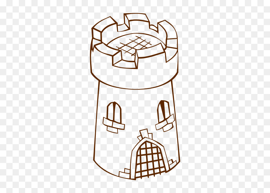 Vector Drawing Of Role Play Game Map Icon For A Round - Tower Black And White Clipart, HD Png Download - game icon png