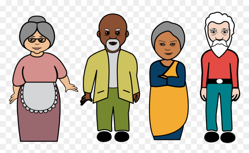 Hello Clipart Social Person - Group Old Person Clipart, HD Png Download - old person png