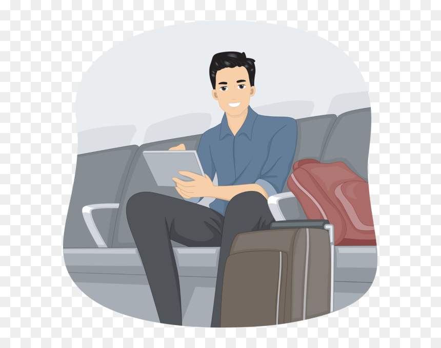 At The Airport Png - Sitting, Transparent Png - receptionist png