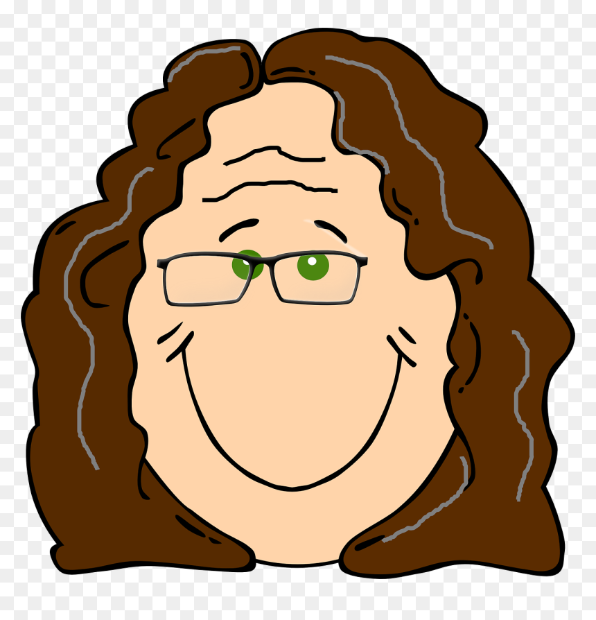 Girl With Red Hair Cartoon, HD Png Download - old person png