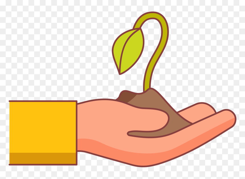Hand With Seedling, Water Tank, Spade Clipart , Png, Transparent Png - seedling png