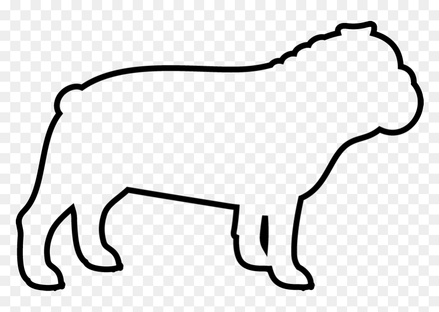 Bulldog Rubber Stamp - Bulldog Outline, HD Png Download - dog outline png