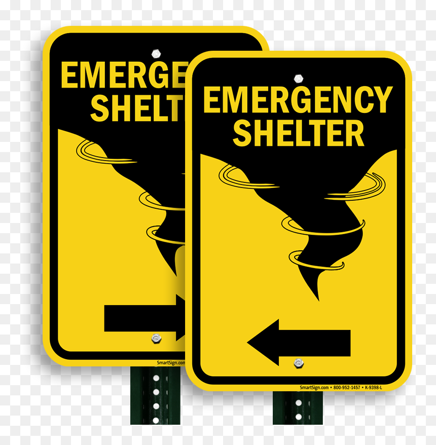 Directional Emergency Shelter Sign - Sign, HD Png Download - arrow sign png