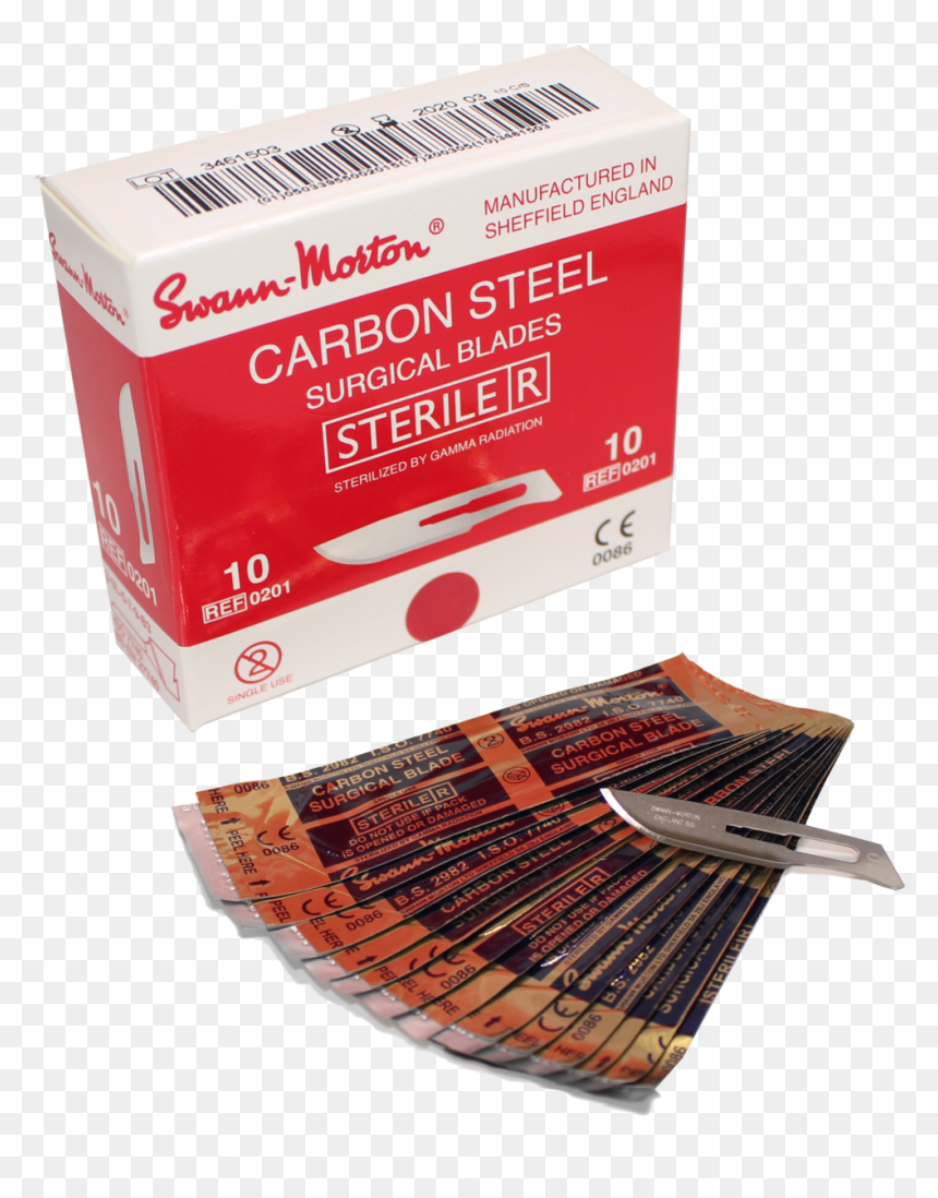 Swann Morton Sterile Scalpel Blades Swann Morton Sterile - Carbon Steel Scalpel Blades, HD Png Download - scalpel png
