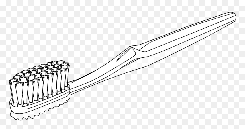 Png Woman Brush Teeth Black - Black And White Tooth Brush Clip Art, Transparent Png - brush line png