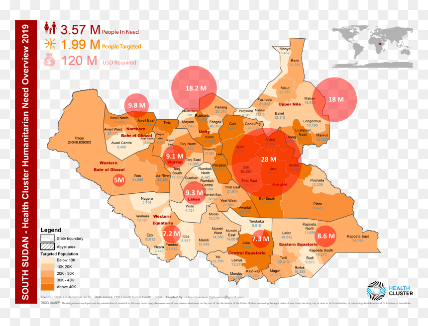 South Sudan Health Map, HD Png Download - people from above png