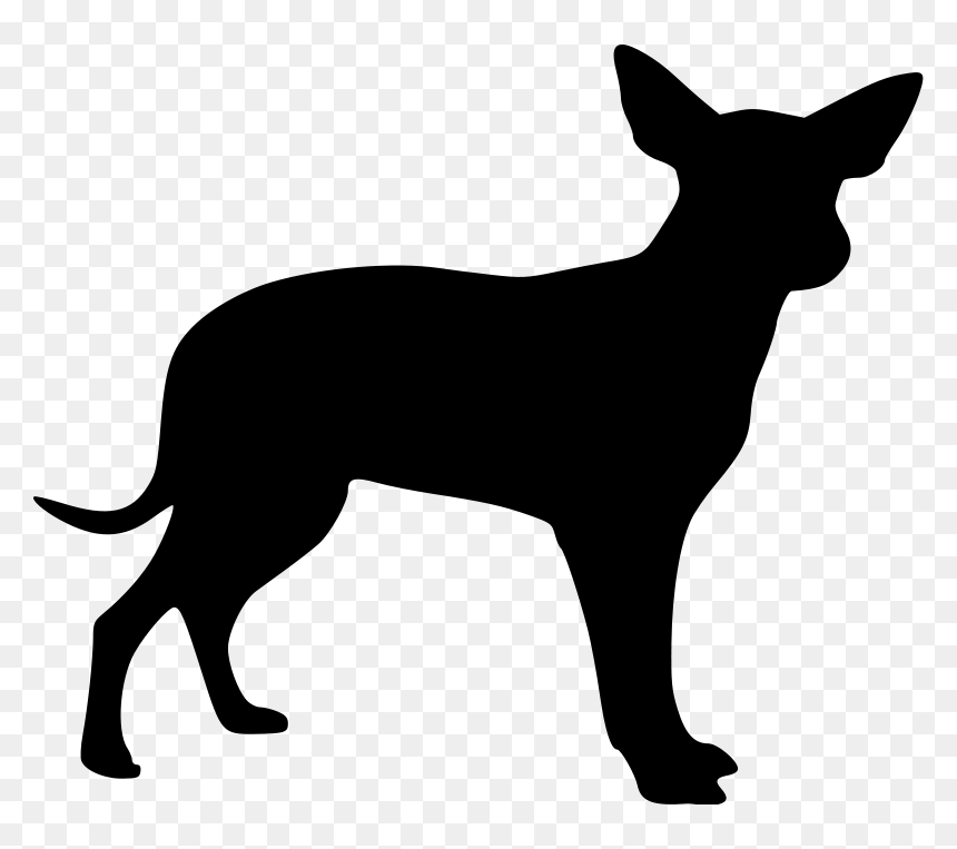 Dog Silhouette Vector Drawing - Small Dog Silhouette Clip Art, HD Png Download - dog outline png