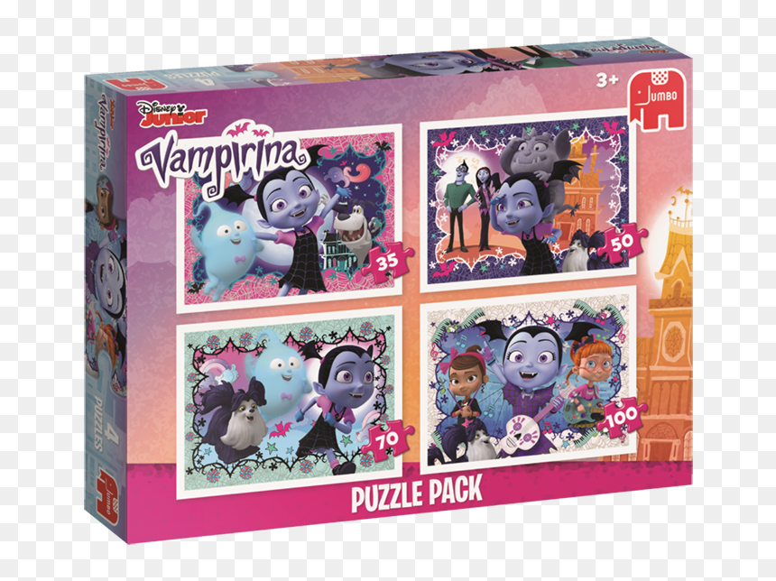 Jumbo 19626 Disney Vampirina-4 In 1 Puzzle Pack, HD Png Download - vampirina png
