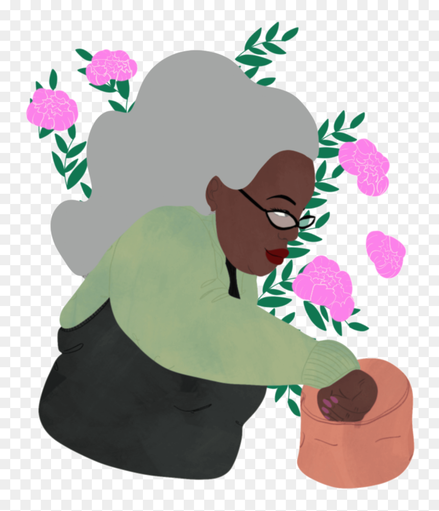 Artwork Of Woman With Clay Pottery - Cartoon, HD Png Download - land png