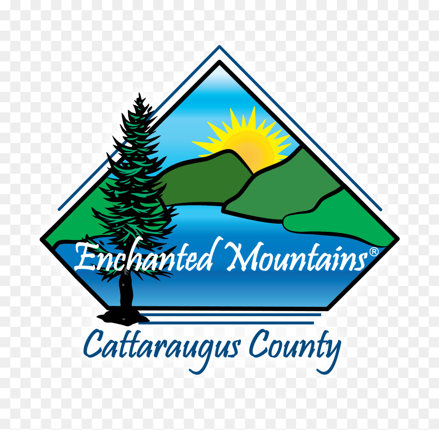 Enchanted Mountains Logo With Glow - Cattaraugus County, New York, HD Png Download - mountain logo png