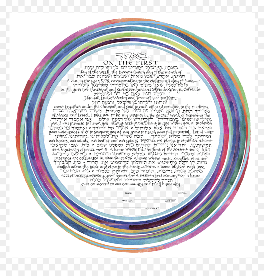 Rainbow Ketubah With Navi Text , Png Download - Circle, Transparent Png - navi png