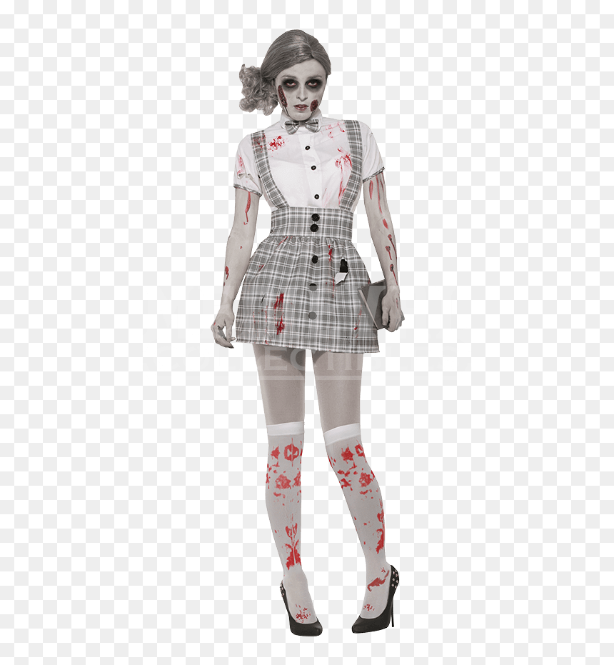 Transparent Zombie Girl Png - Scary School Girl Costume, Png Download - zombie girl png