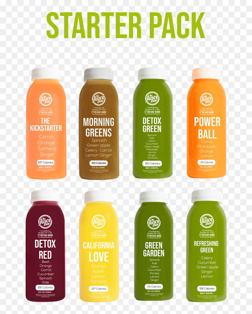 Juice Cleanse Starter Pack - Plastic Bottle, HD Png Download - juice box png