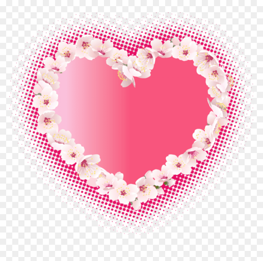 Free Png Pink Heart With Flowers Png - Pink Hearts And Flowers Clip Art, Transparent Png - pink hearts png