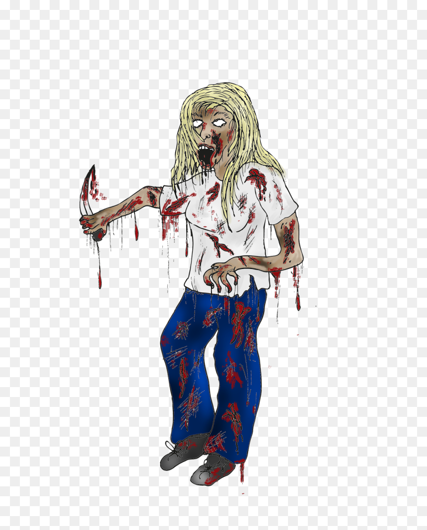 Personal Practice- Zombie Girl - Illustration, HD Png Download - zombie girl png