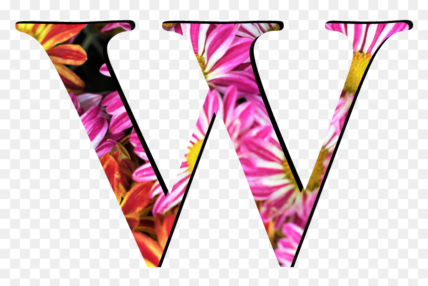 Flower Pattern Letters W - Thong, HD Png Download - flower pattern png