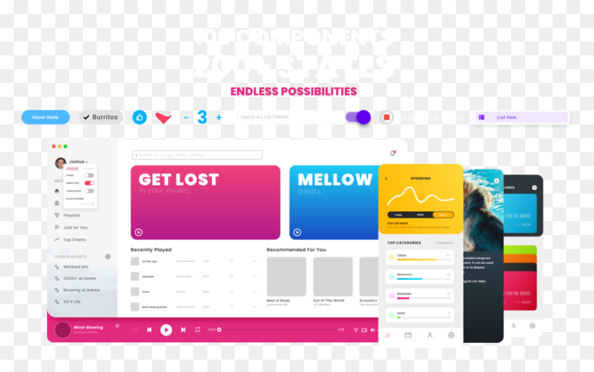 Statesthumbnail - Adobe Xd Ui Kit Button, HD Png Download - xd png