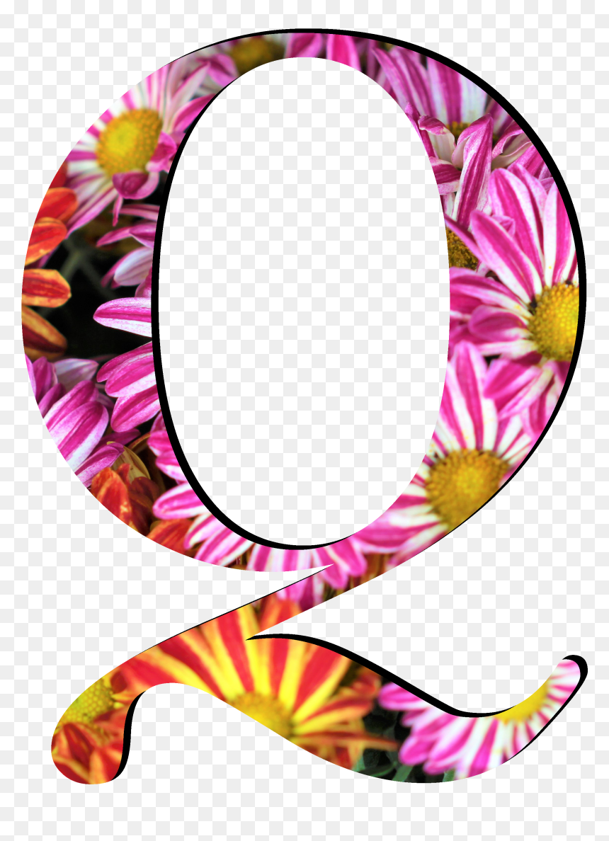 Flower Pattern Letters Q - Flower Patterns Letter F Png, Transparent Png - flower pattern png