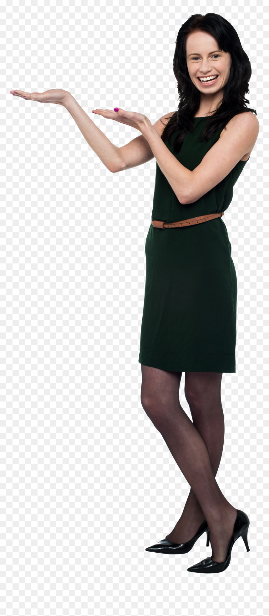 Women Pointing Left - Png Sexi Girl Dress Png, Transparent Png - pointing png