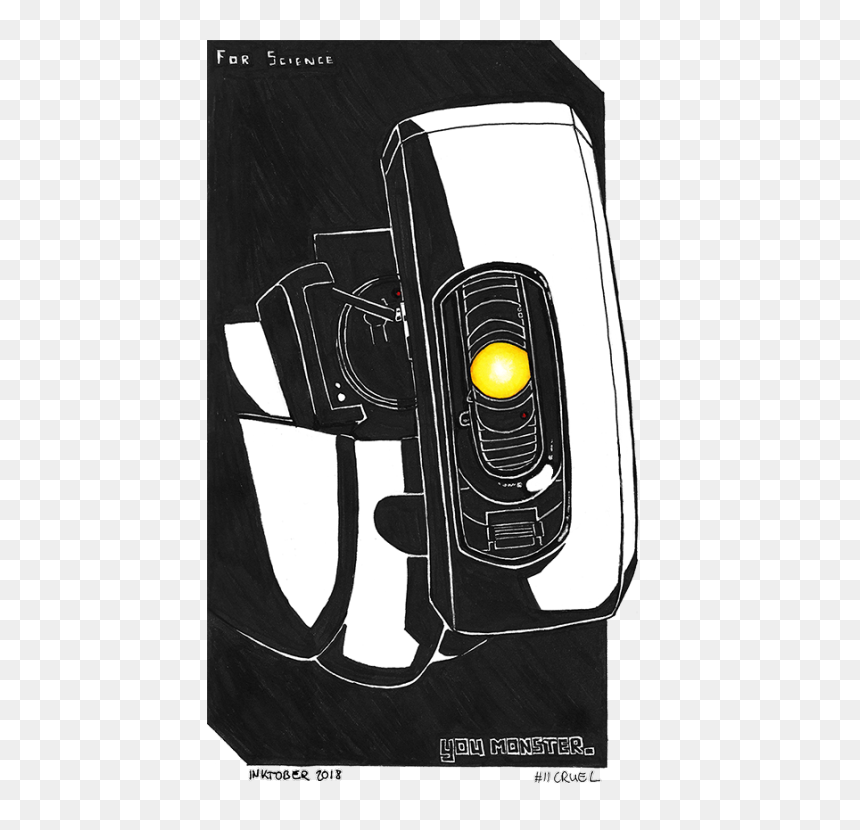 Ravensart Inktober 2018 Portal Glados Cruel My Role - Illustration, HD Png Download - glados png