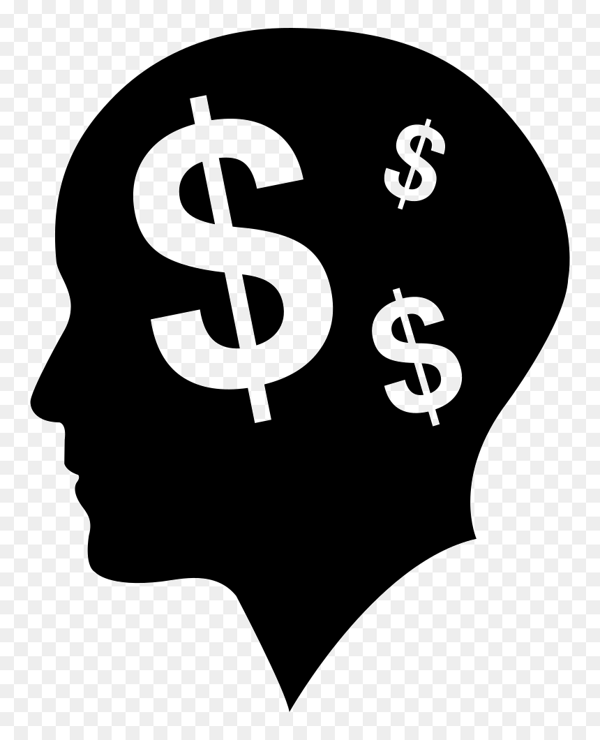Man Bald Head With Dollars Symbols As Thoughts About - Money Head Icon Png, Transparent Png - bald head png