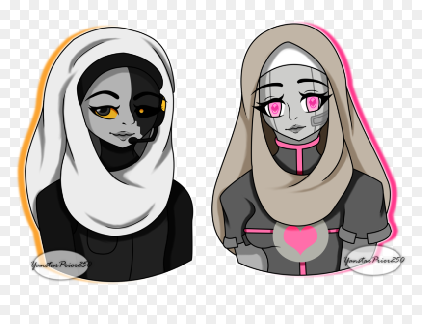Hijabae Glados And Companion Cube By Yanstarprior250 - Cartoon, HD Png Download - glados png